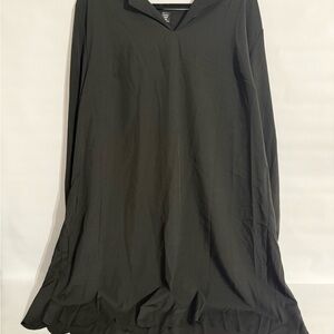 Elegant Black Women’s Scallop-Edged Dress